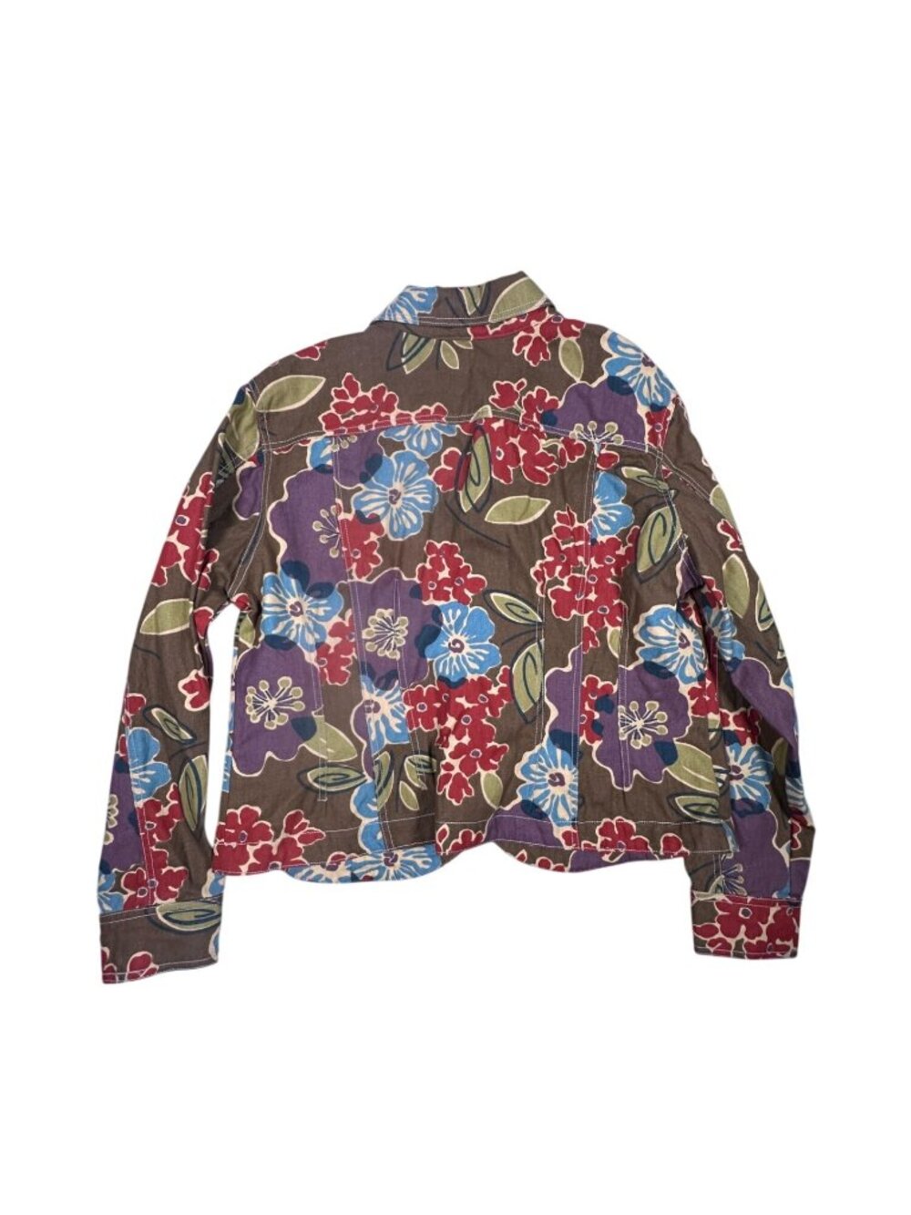 Suzette Floral Print Jacket 100% Cotton Button-Up XL Made In USA - Picture 3 of 6